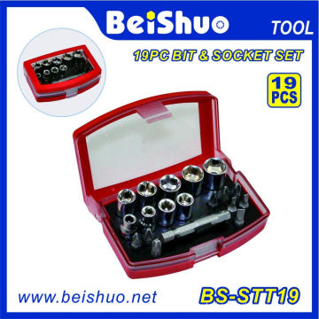 Cheap Price 1/4" 19PCS Hand Socket and Bit Socket Set